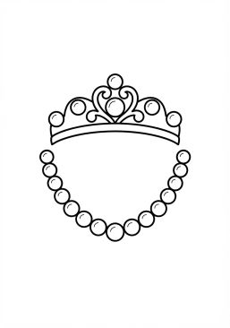 Coloriage Collier de perles et diadème