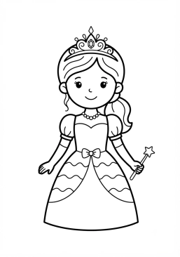 Coloriage Princesse et son diadème royal