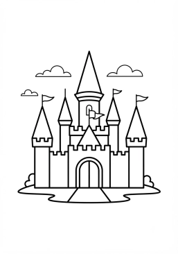 Coloriage Château de princesse aux tours pointues