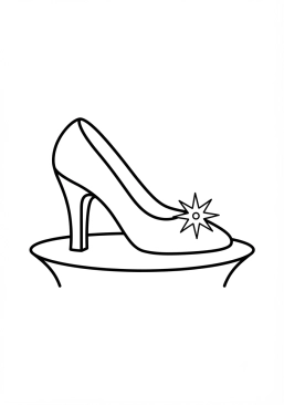Coloriage Chaussure de verre de princesse