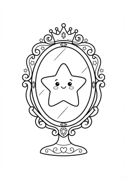 Coloriage Miroir magique de princesse