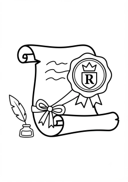 Coloriage Parchemin royal et sceau de cire