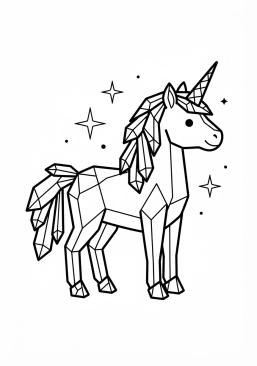 Coloriage Licorne de cristal étincelante