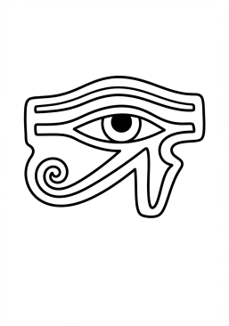 Voir le coloriage Amulette de l'oeil d'Horus (Ouadjet)