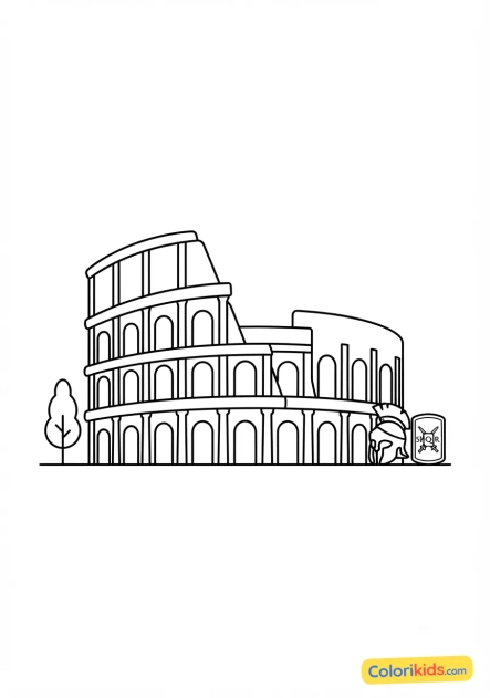 Coloriage à imprimer : colisée de Rome