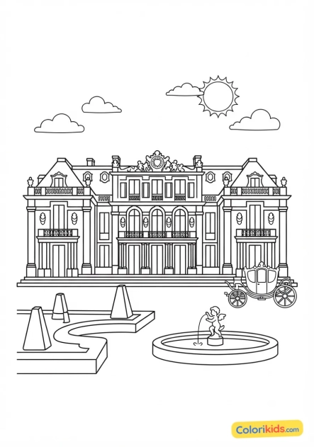 Coloriage à imprimer : palais de Versailles