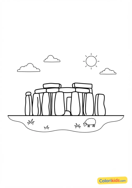 Coloriage à imprimer : stonehenge en Angleterre