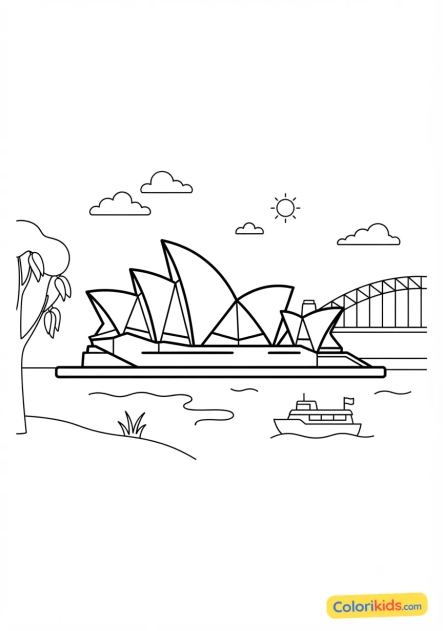 Coloriage à imprimer : opéra de Sydney
