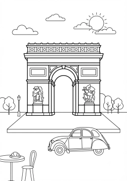 Coloriage Arc de Triomphe à Paris