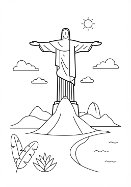 Coloriage Christ Rédempteur de Rio