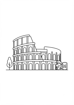 Coloriage Colisée de Rome