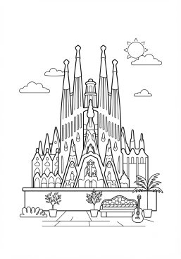 Coloriage Sagrada Família de Barcelone