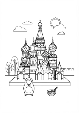 Coloriage Cathédrale Saint-Basile de Moscou