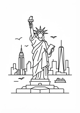Coloriage Statue de la Liberté à New York