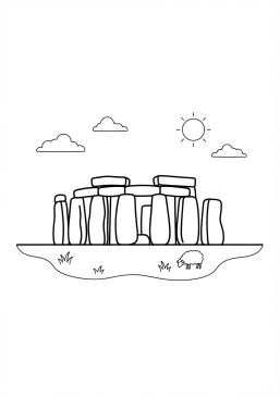 Coloriage Stonehenge en Angleterre
