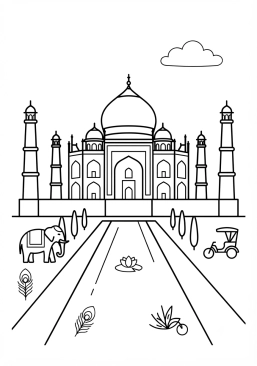Coloriage Mémorial du Taj Mahal