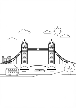 Coloriage Tower Bridge à Londres