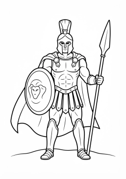 Desenho para imprimir de ares com armadura de combate