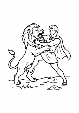 Ver el dibujo para colorear Hércules y el león de Nemea