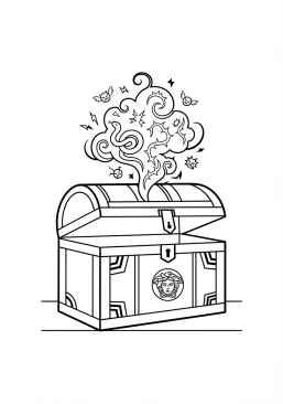 Ver el dibujo para colorear La caja de Pandora está entreabierta