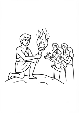 Ver el dibujo para colorear Prometeo trayendo el fuego a los hombres