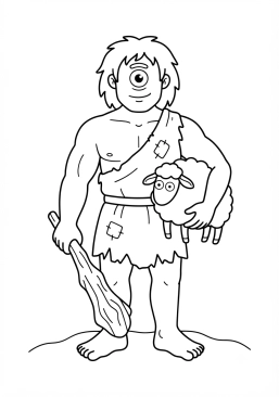 Ver el dibujo para colorear El gigante Cíclope de un ojo