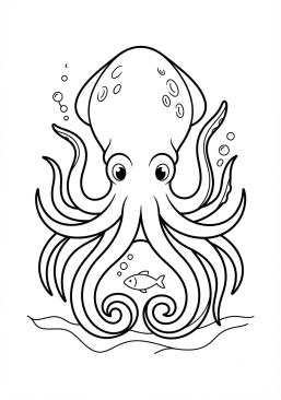 Ver el dibujo para colorear El gran Kraken de las profundidades