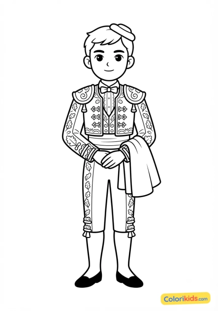 Dibujo para colorear para imprimir: traje tradicional de torero