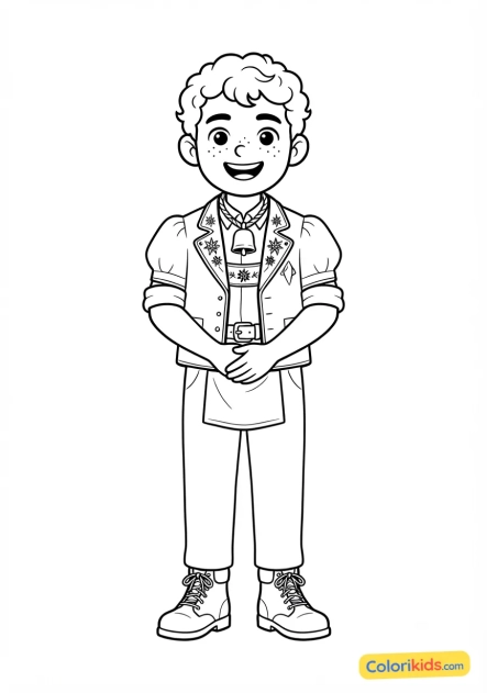 Coloriage à imprimer : costume traditionnel suisse de vacher