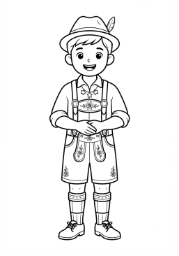 Coloriage Costume traditionnel bavarois lederhosen