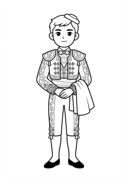 Coloriage Costume traditionnel toreador de corrida
