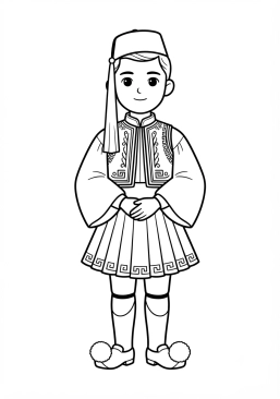 Coloriage Costume traditionnel grec de l'évangélisme