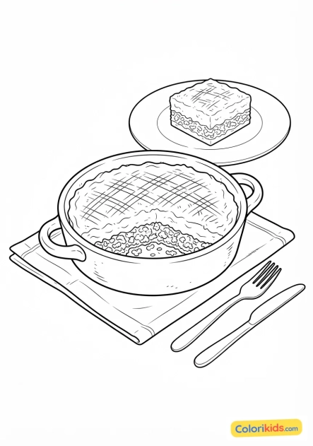 Desenho para colorir para imprimir: hachis parmentier tradicional