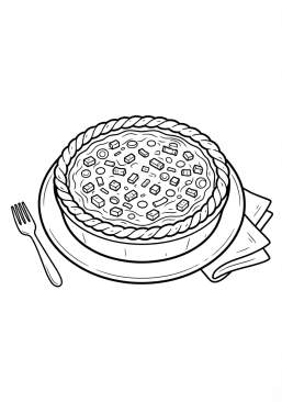 Ausmalbild zum Ausdrucken von traditionelle Quiche Lorraine