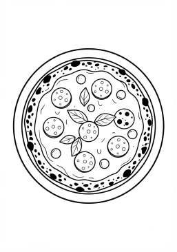 Desenho para imprimir de pizza napolitana a lenha