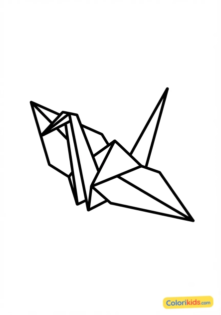 Ausmalbild zum Ausdrucken: japanischer Papierkranich Origami