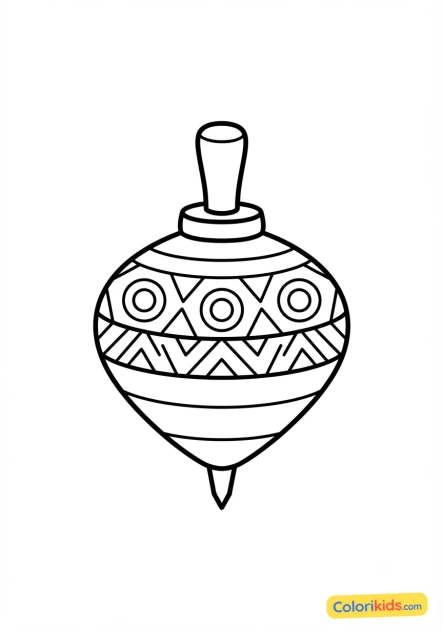 Desenho para colorir para imprimir: pião tradicional mexicano de madeira