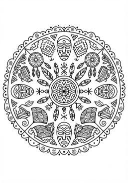 Ver el dibujo para colorear Caleidoscopio colorido de estilo étnico