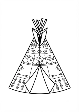 Ver el dibujo para colorear Tipi nativo americano
