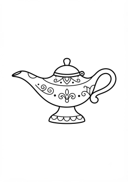 Ver el dibujo para colorear Lámpara mágica de metal oriental