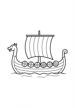 Ver el dibujo para colorear Barco viking en miniatura escandinavo