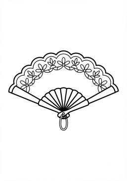Ver el dibujo para colorear Abanico español de encaje