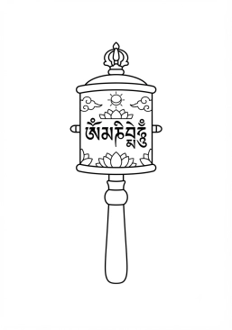 Ver el dibujo para colorear Molinillo de oración tibetano