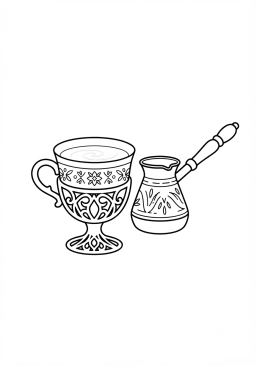 Ver el dibujo para colorear Taza de café turco tradicional