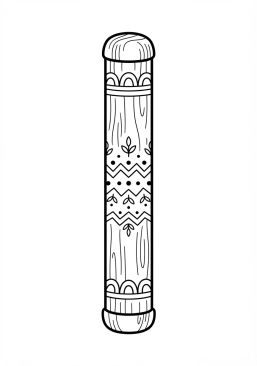 Ver el dibujo para colorear Palo de lluvia musical de madera