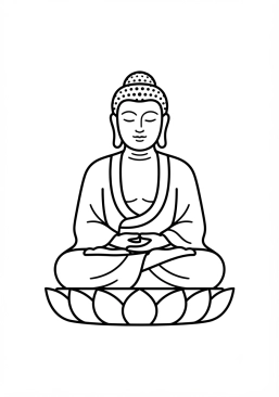 Ver el dibujo para colorear Buda sentado zen de piedra