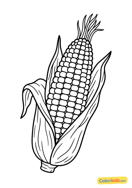 Dibujo para colorear para imprimir: mazorca de maíz seca