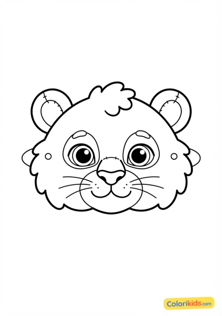 Coloriage à imprimer : masque d'animal sauvage en peluche douce