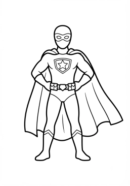 Voir le coloriage Costume de super-héros coloré avec cape