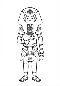 Voir le coloriage Costume de pharaon égyptien doré et brillant